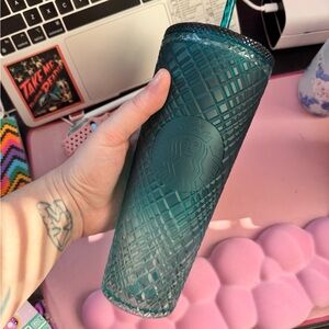 Starbucks Turquoise Textured Reusable Cold Cup